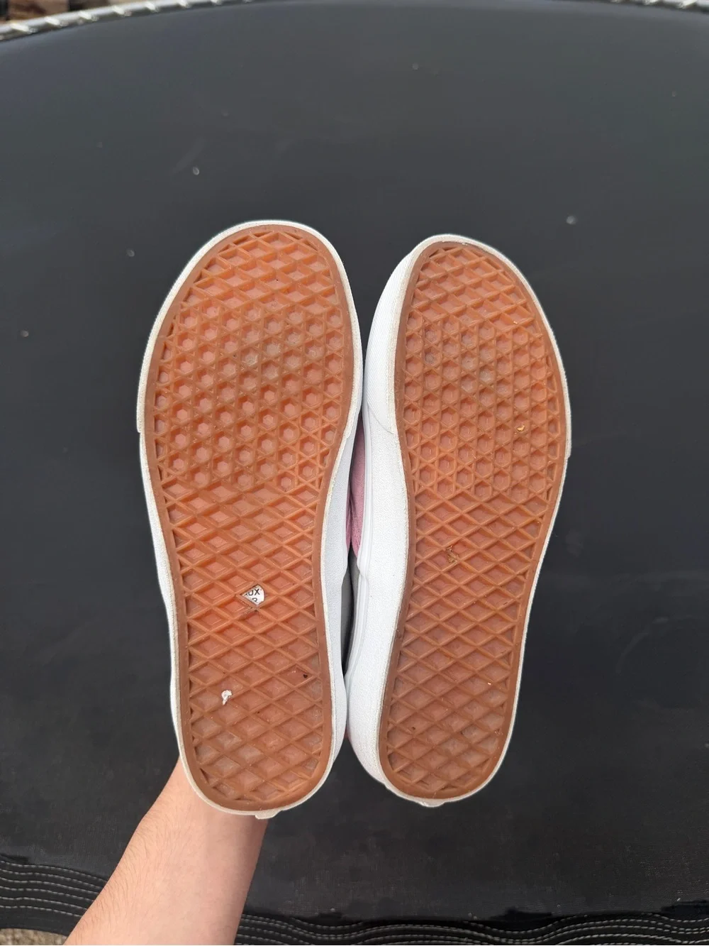 Women’s size 8 Vans Slip-On Suede Sneakers - Pink and Gray